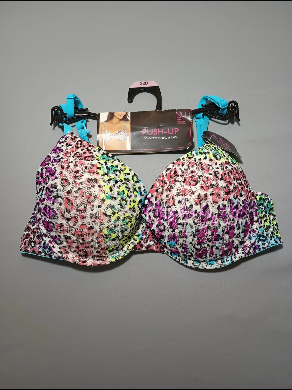 No Boundaries Allover Lace Animal Print Push Up Bra
